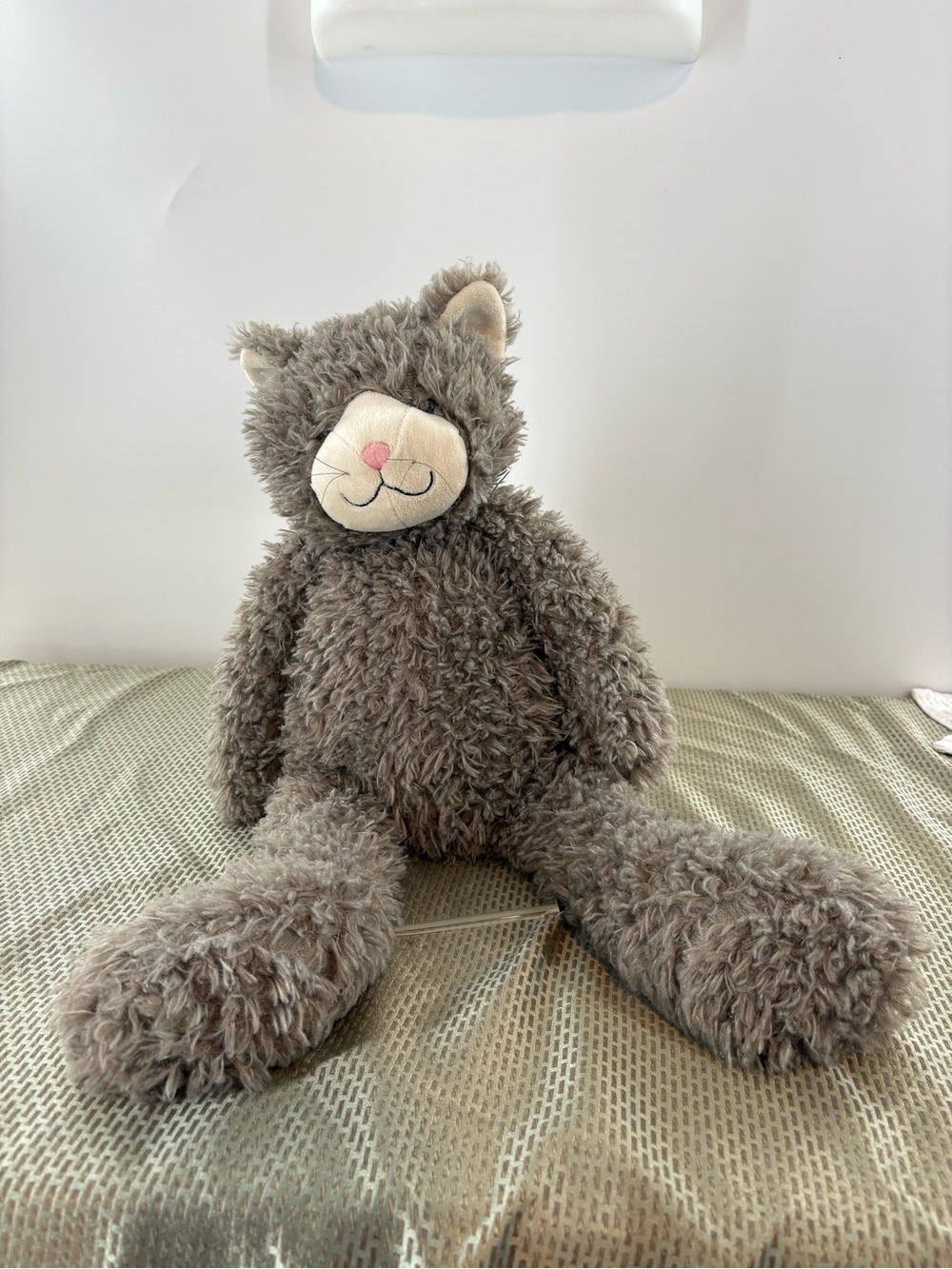 Restoration Hardware Baby & Child Large 20" Shaggy Gray Cat Plush Stuffed Kitty